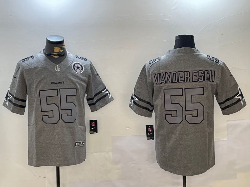 Men Dallas Cowboys #55 Vanderesch Grey Throwback 2024 Nike Limited NFL Jersey style 2->dallas cowboys->NFL Jersey